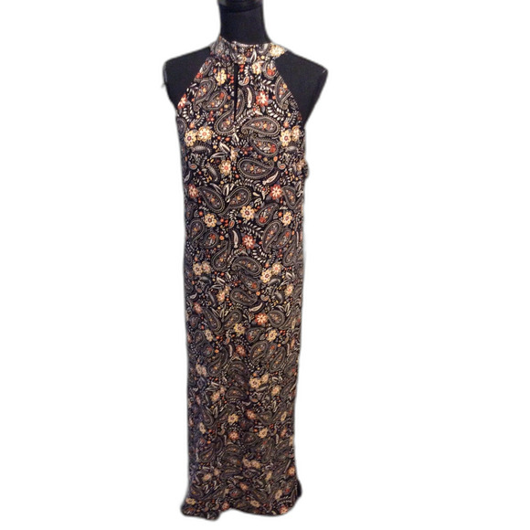 High Neck Maxi Floral Print Racer front back BAR III Size XL Womens - Picture 1 of 5